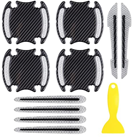 CYUaoao 10 Stück Auto Türgriff Schutzfolie Lackschutzfolie Selbstklebend mit Rakel für Griffmulden/Griffschalen Schutzfolie Carbon Auto Zubehör