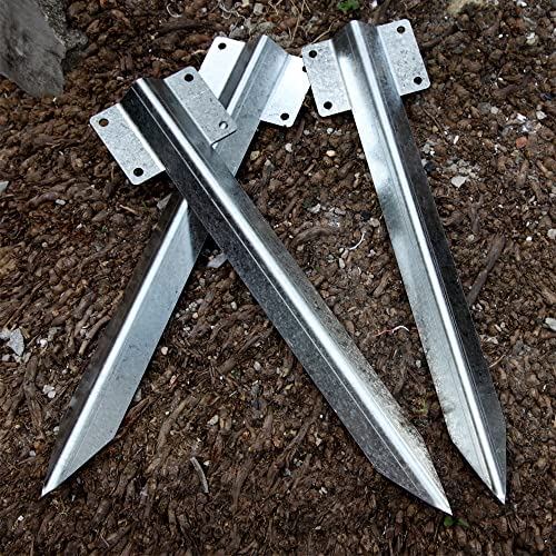 Pack of 10 Heavy Duty galvanised Steel Metal Fixing Peg Timber Corner Timber Railway Sleeper Bracket Driveway Path Edging