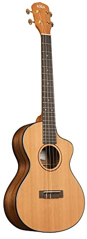 Kala All Solid Trembesi Metropolitan™ Baritone Ukulele – High Gloss Finish, Custom Sloped Cutaway, D'Addario Titanium Strings, and Padded Gig Bag