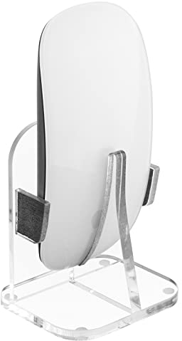CaSZLUTION Acrylic Vertical Mount Stand Base for Charging Apple Magic Mouse 1 & 2 - Magic Mouse Storage Holder (Charger Cable not Included)