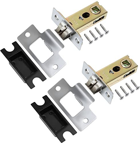 2 Sets Tubular Mortice Latch 45mm, Internal Door Latch Brass with Screws, Mortice Door Bolts for Internal Door