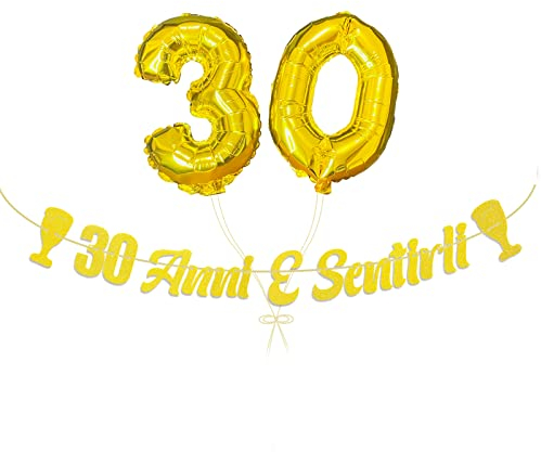 30 ans et les ressentir,30 ans anniversaire,Bannière Décorations anniversaire+30 ans Ballons - Gadgets drôles d'anniversaire - 30 ans anniversaire femme homme
