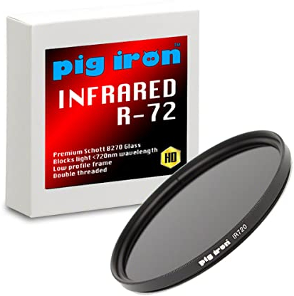 Pig Iron 37 mm Pro Infrarot R72 Filter Premium Schott Glas 720 nm optisches IR-Element IR720 Für DSLR und spiegellose Kameras