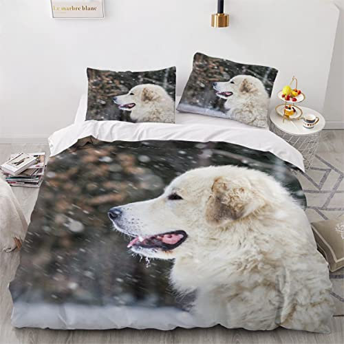 JIARAO Bettwäsche 135×200 3D-Digitaldruck 2teilig Billynay Sennenhund Bettwäsche-Sets Kinder Mikrofaser mit Reißverschluss Winter Wald Soft Jungen Mädchen Bettwaren Bettbezug mit Kissenbezug 80x80 cm