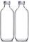 JUANIO Lot de 2 bouteille en verre avec bouchon à vis, carafe pour l'eau, jus, capacité 50 cl - Ø 7 x Hauteur 20.5 cm
