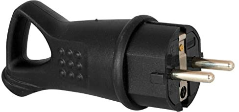 1 x Schukostecker VDE IP44 Gummikupplung Gummistecker Steckdosenleiste Kupplung 230V mit Öse Halter Hänger