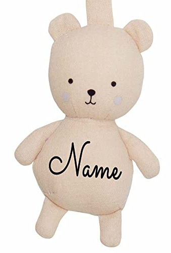 Schnullerband mit Name personalisiert Schnullerhalter aus Stoff Teddy