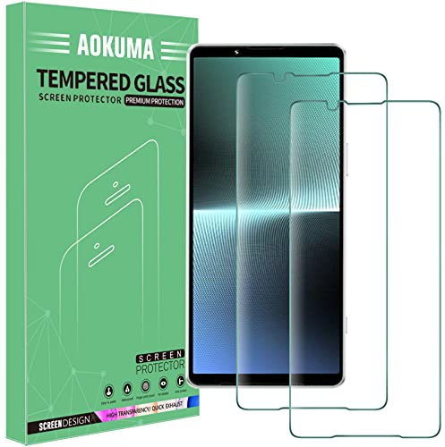 AOKUMA für Sony Xperia 1 V Panzerglas, 【2 Stücke】 Glas kompatibel mit Sony Xperia 1 V Schutzfolie, Premium Glasfolie mit 9H Härte, Anti Kratzer, Splitterfest,Anti-Öl,Anti-Bläschen