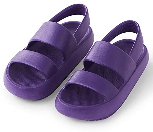 BATLAM Sandali da Donna, Sandali Piatti da Donna, Sandali da Piscina alla Moda, Sandali Estivi con Cinturino Posteriore Aperto,Viola,44EU