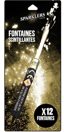 Fontaines à Gateaux Scintillantes - Lot de 12 - durée 60 Secondes pour Gateaux et Bouteilles de Champagne, Bougie lumineuse d'ambiance pour anniversaire 1 Minute - Catégorie F1