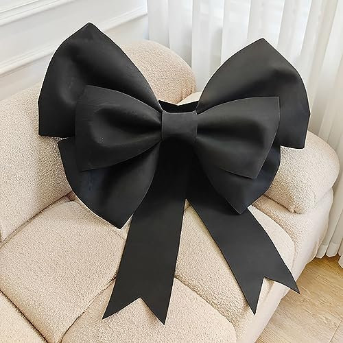 Egurs Schleife Große Rote Schleifen Handgemachte DIY Schleife Riesenschleife für Auto Valentinstag Weihnachten Geschenk Hochzeit Deko und Geburtstag Party Dekoration Schwarz 30cm