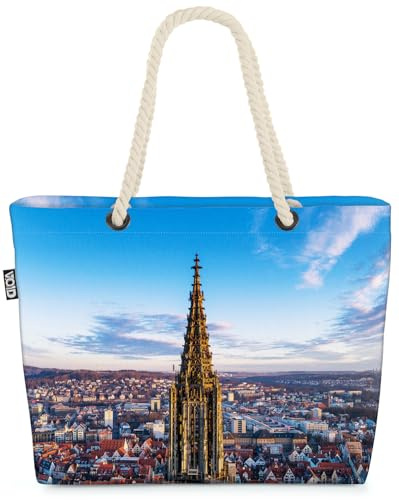 VOID ULM Strandtasche Shopper 58x38x16cm 23L XXL Einkaufstasche Tasche Reisetasche Beach Bag