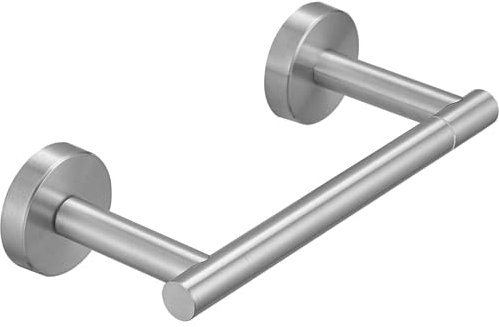BWE Toilet Paper Holder Wall Mounted Double Post Pivoting Toilet Tissue Holders SUS 304 Stainless Steel Toilet Roll Holder for Bathroom Kitchen and RV Washroom, Brushed Nickel