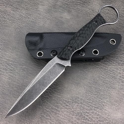 Syagot Outdoor Messer, EDC Messer, 8Cr13Mov-Stahl G10 Griff, Kydex Scheide für Outdoor, Camping, Angeln, Hausaufgaben