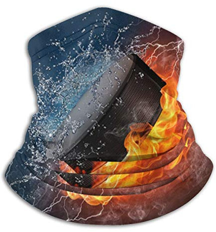 ReesEt Eishockey-Feuer-Halsmanschette, weicher Gesichtsschutz, Halswärmer, Schlauch, halbe Gesichtsmaske, Schal, Sturmhaube für Outdoor-Sportarten