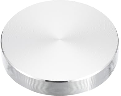 sourcing map M8 Gewinde 40mm Durchmesser Runde Form Aluminium Scheibe Hardware 1 Stück, Aluminium Kreis Scheibe Glasplatte Adapter für Glastisch