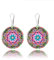 Pendientes Colgantes Boho Grande Redondo Mandala Diseño Ligero; Joyería para Mujer (Estilo 26 - Rosa Azul)