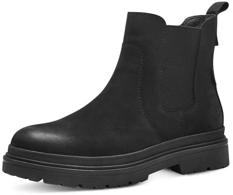 Tamaris Chelsea Imbottita con Suola Calda, Tex e Extra Grip, Stivali alla Moda Donna, Nero Nabuk, 41 EU