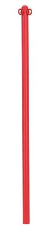 TIBU Absperrpfosten Edelstahl Rot zum Einbetonieren Ø 42,4mm Eckpfosten als Kettenpfosten Sperrpfosten Parkpfosten