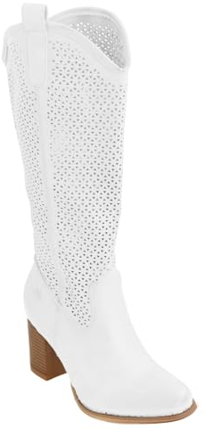 Toocool Scarpe donna stivali estivi traforati primaverili tacco comodo G-627 [39,bianco]