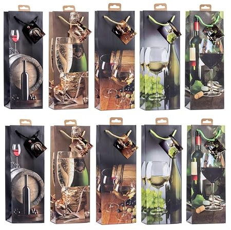 Laro Premium Weinflaschentüten Geschenkverpackung Blumen 10-100 Stk, Anzahl:40, Muster Tüten:Wein
