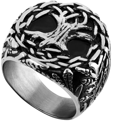 Lucardi - Herren Siegelring aus Edelstahl - Ring - Stahl - Silberfarbig - 22/69 mm - Nickelfrei