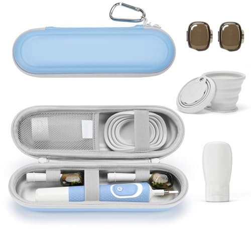 Yinke Etui für Elektrische Zahnbürste, Reiseetui für elektrische Zahnbürste, tragbares Zahnbürstenetui (Blau-A)