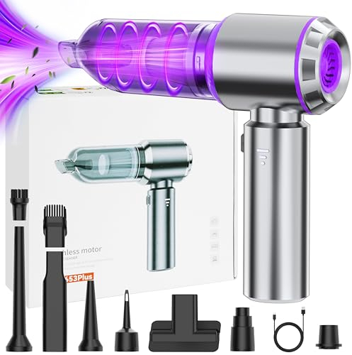 Sporvet Aspirateur à Main, 16000 Pa Mini Aspirateur Voiture Filavec HEPA Filtre, Aspirateur De Voiture Puissant Portable Aspirateur Rechargeable par USB pour Poils d'animaux, Voiture, Maison