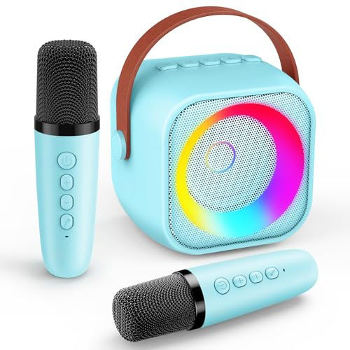 3-12 Year Old Boy Gifts, Gifts for Boys Mini Karaoke Machine 2 Microphones Toys for 3-9 Year Old Girls for Kids Presents Gifts for Girls Boys Toys Kids Toys Age 3-9