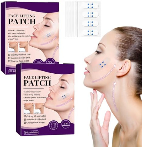 Unsichtbares Face Lifter Tape, 2024 Neu Face lifting tape, 120 Stück Wasserfestes Gesichtslifting-Klebeband, Facelifting Werkzeuge für Sofort-Make-up - Faltenvorbeugung und Straffung der Haut (120PCS)