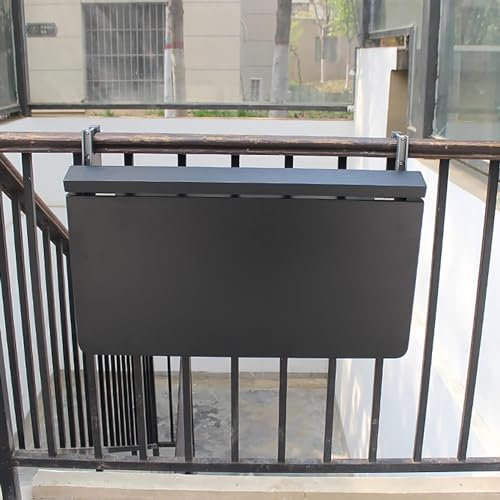Balkon-Bartisch für kleine Räume, verstellbarer Klapp-Wandtisch für den Außenbereich, mit Wandhalterung für Terrasse, Garten, Weiß (120 x 40 cm)