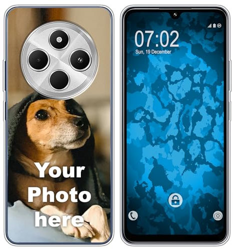 PhoneNatic personalisierte Handyhülle für Xiaomi Redmi 14C Custom Silikon Case in Clear zum selbst gestalten mit eigenem Foto Bild Text individuell