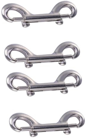 ULTECHNOVO 2 Sätze Doppelhaken Schnappt Druckknöpfe Im Freien Doppelter Clip Markise Schwenkt Schnappen Robuster Karabinerhaken Clips Schwenken Kabel Tor Silver Rostfreier Stahl 2 Stück * 2