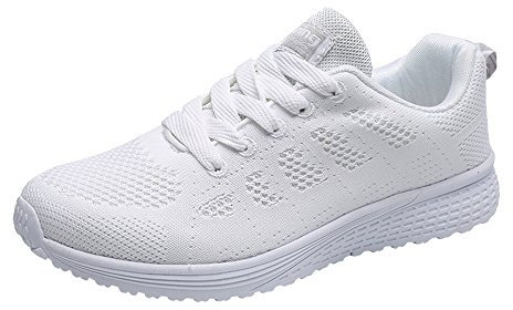 Zapatillas Deporte Mujer Blancas Sneakers Casual Deportivos Zapatillas Running Ligeras Transpirables Zapatos Cómodo Classic Calzado Malla Antideslizante Moda Atlético Fitness Gimnasio Caminar Baratas