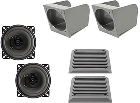 Generico KIT Montaggio STEREO Specifico per PANDA 750 modello 141 prodotte dal 1986 al 2003 BOX SUPPORTI Porta CASSE Colore Grigio ALTOPARLANTI GRIGLIE - 2072G - PH 100