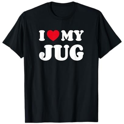 I Love My Jug Dog Owner Heart Jack Russell Terrier Pug Mix T-Shirt
