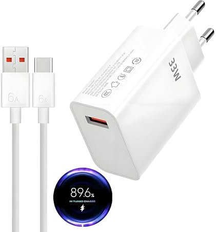 Cargador para Xiaomi,33W USB C Cargador rápido para Xiaomi Mi 13 Mi 12 Mi12Pro Mi11 11 Ultra Mi11 Lite Mi 10 Redmi Note 12 12 s 11 11 Pro 10 10 Pro Poco X4 X3 F4 G Adaptador de turbocarga