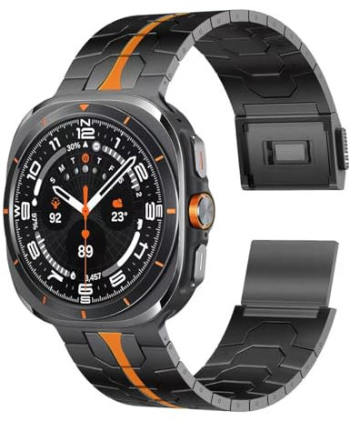 synsing Magnetic Titanium Bands Compatible with Galaxy Watch 7 Ultra 47mm, No Gap Design Titanium Metal Strap Wristband Accessory for Samsung Galaxy Watch 7 Ultra 47mm