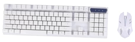 Ensemble Clavier et Souris Rétroéclairés D280 USB Blanc ABS | Clavier et Souris de Jeu Rgb, Touches Ergonomiques, Ensemble Léger et Portable