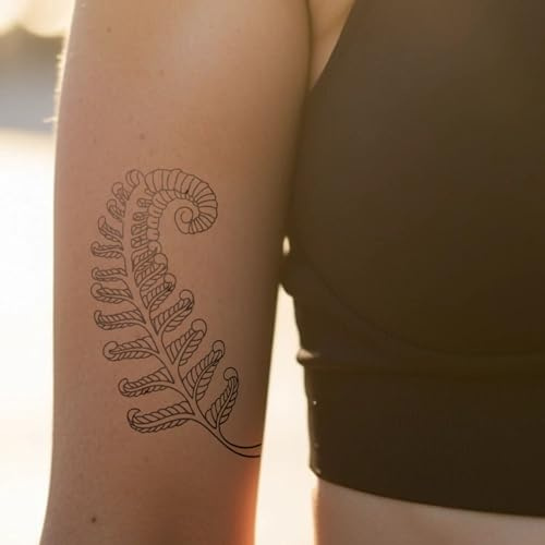 Inkster Tattoo - Farn - vegane & wasserfeste Temporäre Tattoos für Erwachsene - EU-Kosmetikzertifizierte Farbe - revolutionäres 2 Wochen Tattoo | Premium Klebetattoos