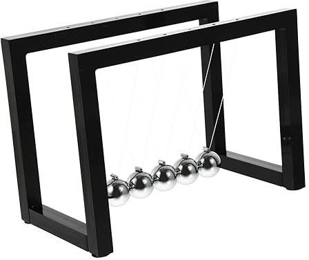 FOYTOKI Newton Kugeln Deko Kreatives Schwingpendel mit Schwarzem Acrylsockel Physik Modell für Schreibtisch Büro Lernspielzeug zur Energieerhaltung