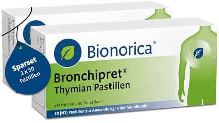 Bronchipret® Thymian Pastillen im Sparset 2 x 50 Stück – zum Lutschen für zwischendurch und unterwegs – 100 Stück