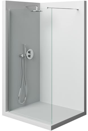 Walk-In Duschwand DIY Duschabtrennung (BxH) 100x200 cm vormontiert 8 mm ESG Klar