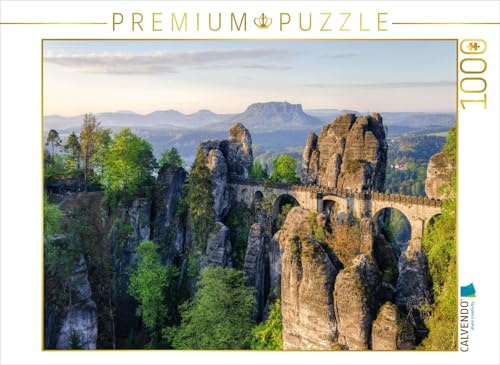 CALVENDO Puzzle Basteibrücke in der Sächsischen Schweiz | 1000 Teile Lege-Größe 64 x 48 cm Foto-Puzzle für glückliche Stunden