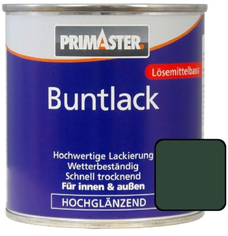 Primaster Buntlack 750ml Moosgrün Hochglänzend Wetterbeständig Holz & Metall