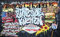 Forwall Fototapete Graffiti Streetart USA Essen PIzza Restaurant Wohnzimmer Vlies Tapete Wandtapete UV-Beständig Hohe Auflösung Montagefertig (2154, VEXL (208x146 cm) 2 Bahnen)