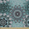 ABAKUHAUS Mandala Gewebe als Meterware, Hippie Orientalischer Frühling, Schön Gewebten Stoff für Polster und Wohnaccessoires, 1M (148x100cm), Türkis Schwarz Taupe