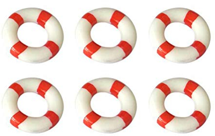 10 stücke Mini Rettungsring Dekorationen Landschaft Schwimmring Boje Nautischen (Rot)