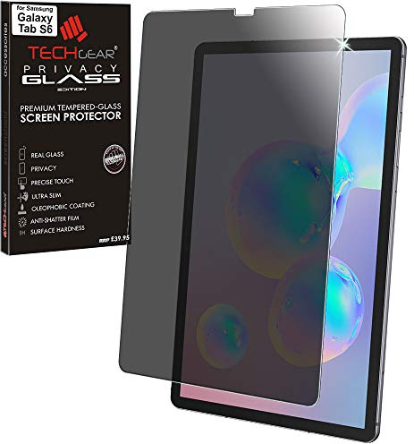 TECHGEAR Anti Spy Galaxy Tab S6 10.5 PRIVACY Glass Edition, Tempered Glass Screen Protector [9H Toughness] [Scratch-Resistant] [No-Bubble] Designed For Samsung Galaxy Tab S6 10.5 (SM-T860 / SM-T865)
