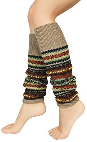 Voqeen Stulpen Damen Beinwärmer Knie Socken Böhme Gehäkelt Gestrickt Stulpen Bein Wärmer Beinstulpen Strümpfe Gestreift Strümpfe Socken Verdicken Tanzen Strumpf Lange Beinwärmer